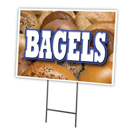 Signmission Bagels Yard Sign & Stake outdoor plastic coroplast window, C-1216 Bagels C-1216 Bagels